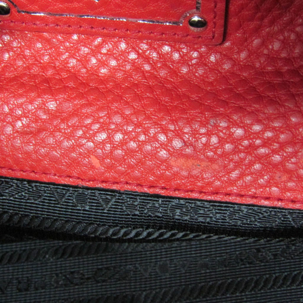 PRADA Red Leather Shoulder Bag - Picture 15 of 16